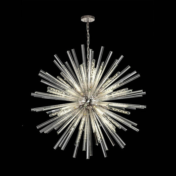 32 Light Round Pendant in Polished Nickel with Clear Glass (1230THU9C)