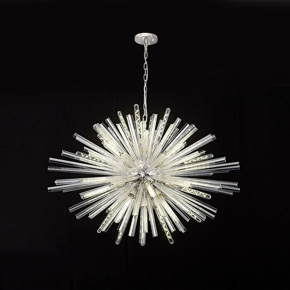 32 Light Oval Pendant in Polished Nickel with Clear Glass (1230THU10D)