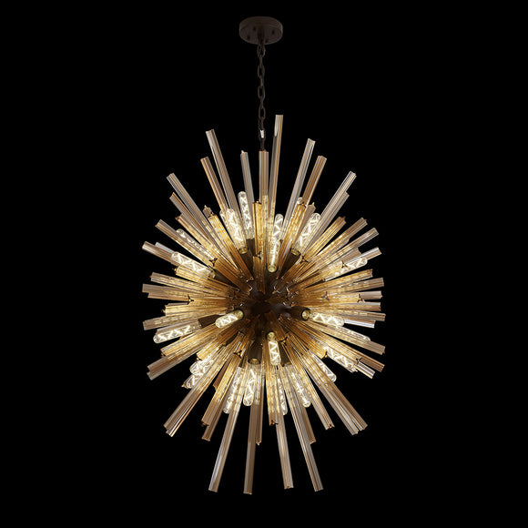 32 Light Ceiling Pendant in Brown Oxide with Champagne Glass (1230THU26F)