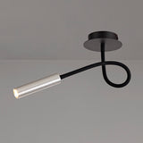 1 Light Flexible Ceiling Pendant, Black and Aluminium Finish (1230TUB14A)