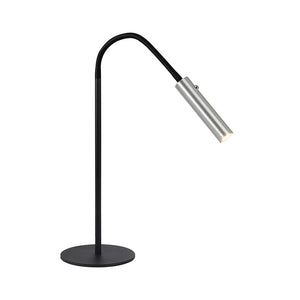 1 Light Flexible Table Lamp, Black and Aluminium Finish (1230TUB17C)