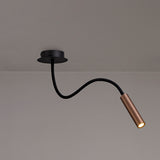 1 Light Flexible Ceiling Pendant, Black and Satin Copper Finish (1230TUB19D)