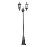 2 Light 230cm Outdoor Post - Black/Silver finish - IP43 (0178WEXWX8)